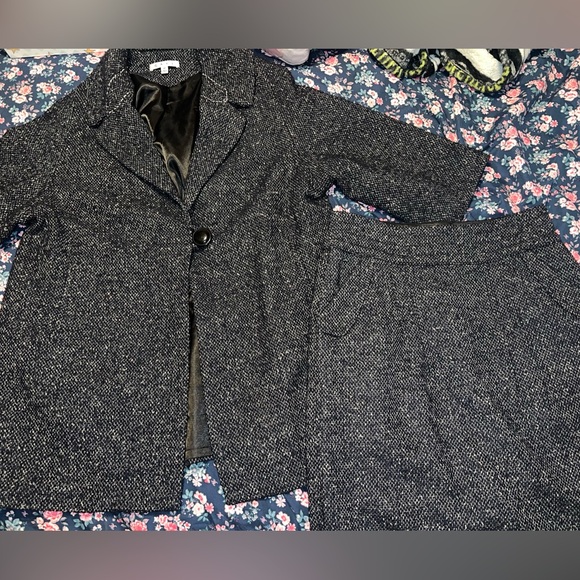 CAbi Jackets & Blazers - Cabi grey/blue Blair pea coat and skirt set woman size 8 or medium
